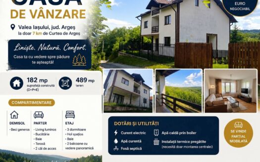 Casa D+P+E de vanzare – com. Valea Iașului jud Arges