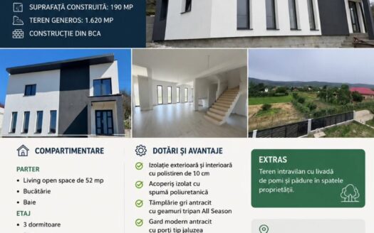 Vilă de vânzare P+E – construcție 2025 la intrare in Curtea de Argeș!